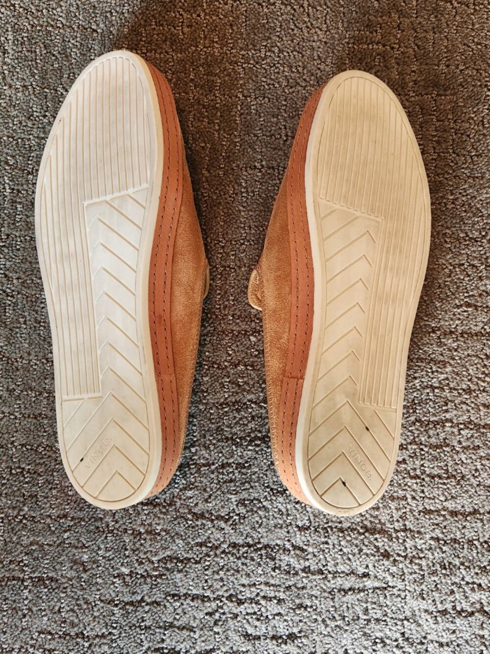 VINCE Caramel Brown Suede Slip-on Mules Sneakers Size US 10 / EUR 40 - Picture 7 of 8
